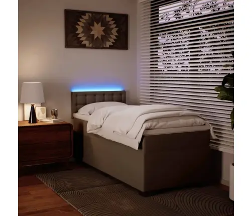 Atsperu Gulta Ar Matraci, Kapučīno, 80X200 Cm, Mākslīgā Āda Vidaxl