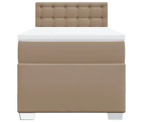 Atsperu Gulta Ar Matraci, Kapučīno, 80X200 Cm, Mākslīgā Āda Vidaxl