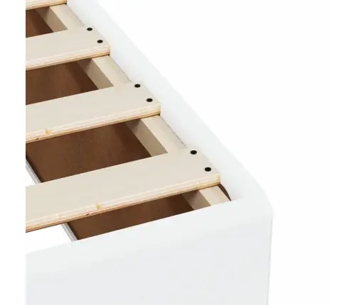 Lova Su Spyruoklėmis Ir Čiužiniu, Balta, 90X190cm Dirbtinė Oda