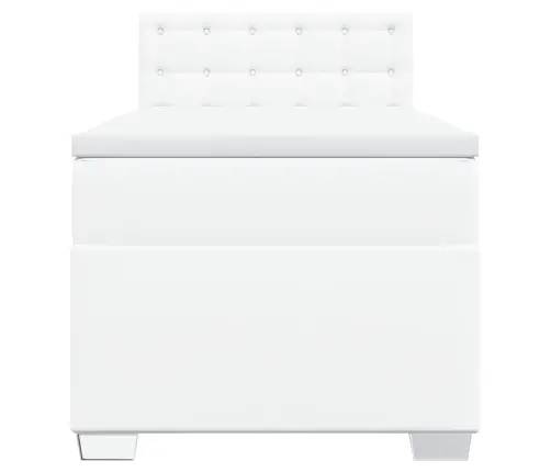 Atsperu Gulta Ar Matraci, Balta, 90X200 Cm, Mākslīgā Āda Vidaxl