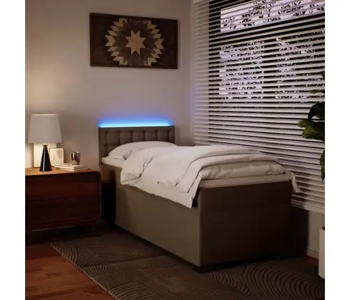 Lova Su Spyruoklėmis/Čiužiniu, Kapučino, 90X200cm Dirbtinė Oda