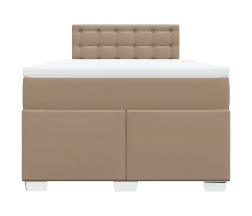 Atsperu Gulta Ar Matraci, Kapučīno, 120X190 Cm, Mākslīgā Āda Vidaxl