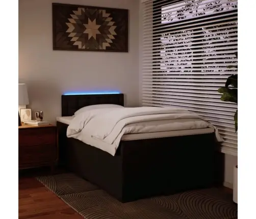 Atsperu Gulta Ar Matraci, Melna, 120X200 Cm, Mākslīgā Āda Vidaxl