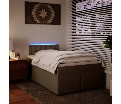 Kontinentaalvoodi Madratsiga, Cappuccino, 120X200 cm Kunstnahk