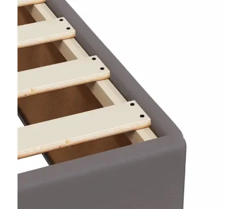 Atsperu Gulta Ar Matraci, Pelēka, 160X200 Cm, Mākslīgā Āda Vidaxl