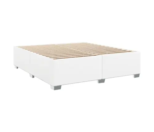 Atsperu Gulta Ar Matraci, Balta, 180X200 Cm, Mākslīgā Āda Vidaxl