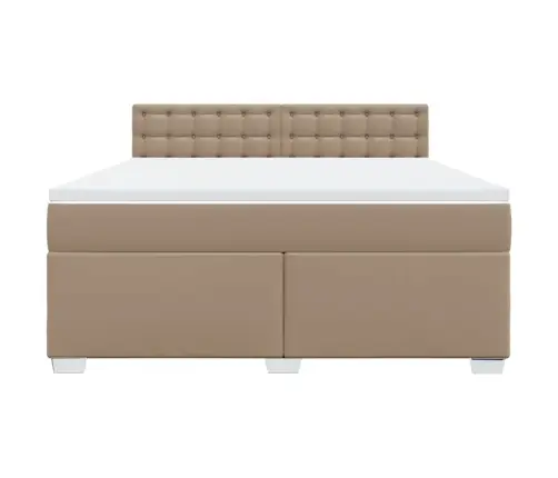 Atsperu Gulta Ar Matraci, Kapučīno, 180X200 Cm, Mākslīgā Āda Vidaxl