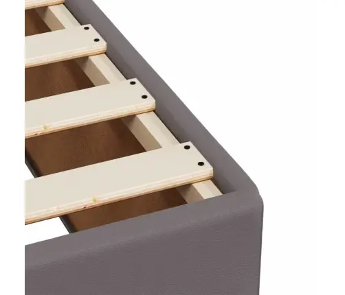 Atsperu Gulta Ar Matraci, Pelēka, 200X200 Cm, Mākslīgā Āda Vidaxl