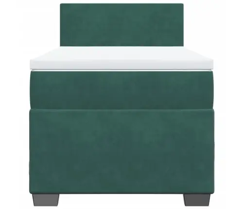 Atsperu Gulta Ar Matraci, Tumši Zaļš Samts, 80X200 Cm Vidaxl