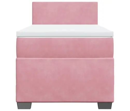 Atsperu Gulta Ar Matraci, Rozā Samts, 80X200 Cm Vidaxl Atsperu Gulta Ar Matraci, Rozā Samts, 80X200 Cm Vidaxl