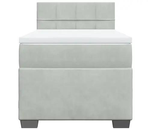 Atsperu Gulta Ar Matraci, Gaiši Pelēka Samts, 80X200 Cm Vidaxl