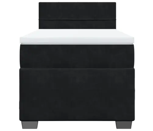 Kontinentaalvoodi Madratsiga, Must, 80X200 cm Samet