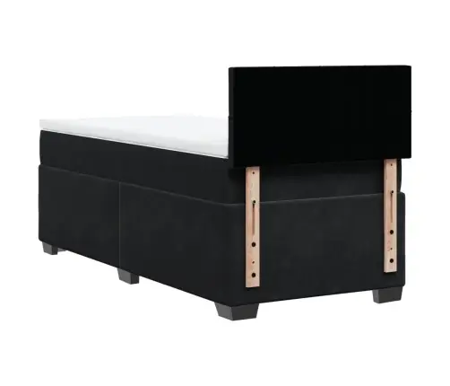 Kontinentaalvoodi Madratsiga, Must, 80X200 cm Samet