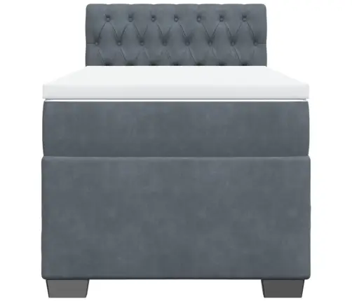 Kontinentaalvoodi Madratsiga, Tumehall, 80X200 cm Samet