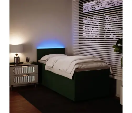 Atsperu Gulta Ar Matraci, Tumši Zaļš Samts, 90X190 Cm Vidaxl