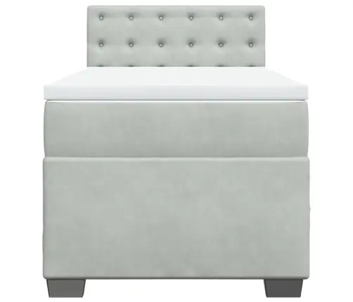 Kontinentaalvoodi Madratsiga, Helehall, 90X190 cm Samet