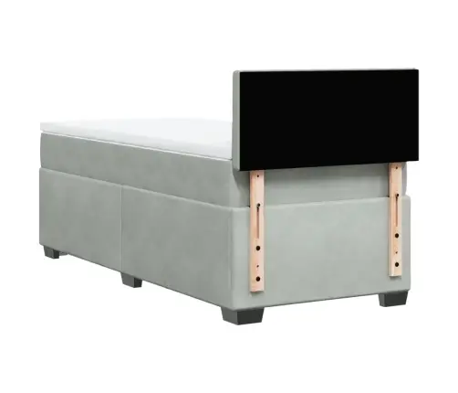 Kontinentaalvoodi Madratsiga, Helehall, 90X190 cm Samet