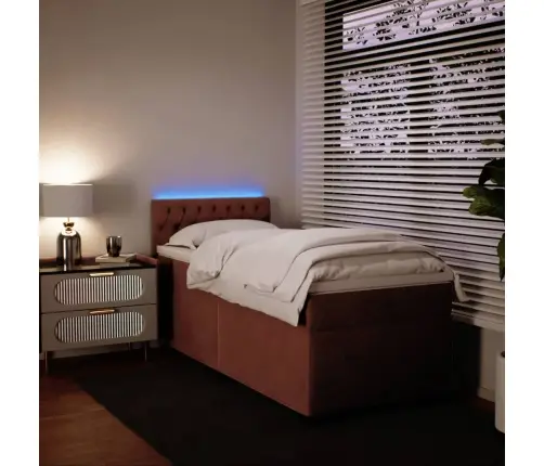 Atsperu Gulta Ar Matraci, Rozā Samts, 90X190 Cm Vidaxl