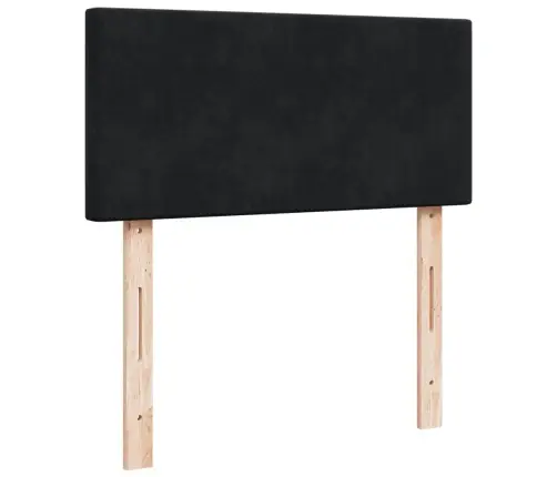 Kontinentaalvoodi Madratsiga, Must, 90X200 cm Samet