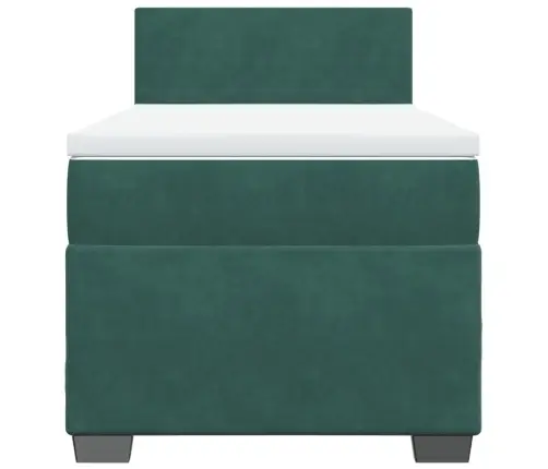 Kontinentaalvoodi Madratsiga, Tumeroheline, 90X200 cm Samet