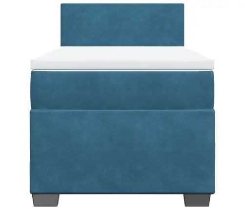 Atsperu Gulta Ar Matraci, Zils Audums, 90X200 Cm Vidaxl