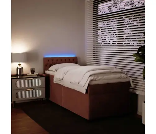 Atsperu Gulta Ar Matraci, Rozā Samts, 90X200 Cm Vidaxl