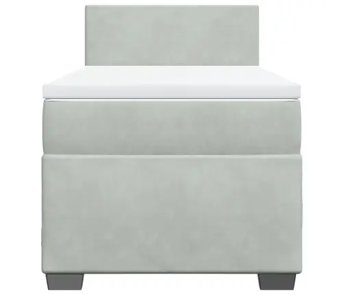 Kontinentaalvoodi Madratsiga, Helehall, 100X200 cm Samet