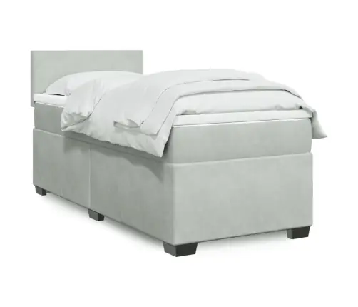 Kontinentaalvoodi Madratsiga, Helehall, 100X200 cm Samet