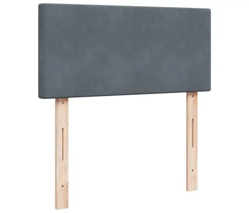 Atsperu Gulta Ar Matraci, Tumši Pelēka Samts, 100X200 Cm Vidaxl