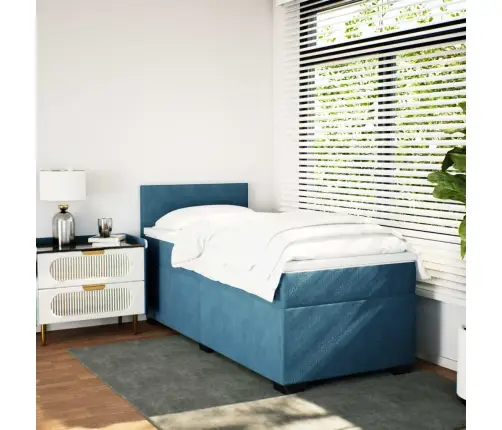Kontinentaalvoodi Madratsiga, Sinine, 100X200 cm Samet