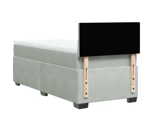 Kontinentaalvoodi Madratsiga, Helehall, 100X200 cm Samet