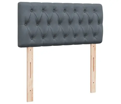 Atsperu Gulta Ar Matraci, Tumši Pelēka Samts, 100X200 Cm Vidaxl