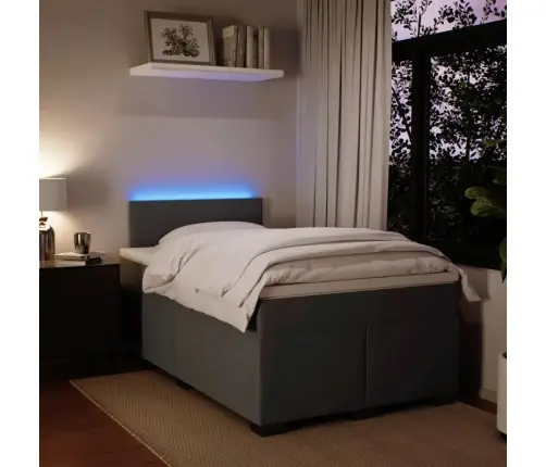 Atsperu Gulta Ar Matraci, Tumši Pelēks Samts, 120X190 Cm Vidaxl