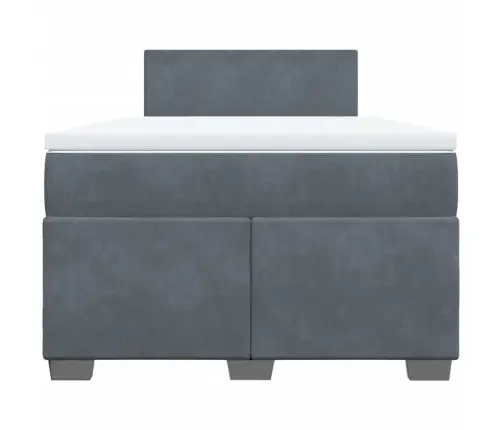 Atsperu Gulta Ar Matraci, Tumši Pelēks Samts, 120X190 Cm Vidaxl