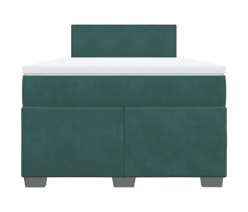 Lova Su Spyruoklėmis Ir Čiužiniu, Žalia, 120X190cm Aksomas