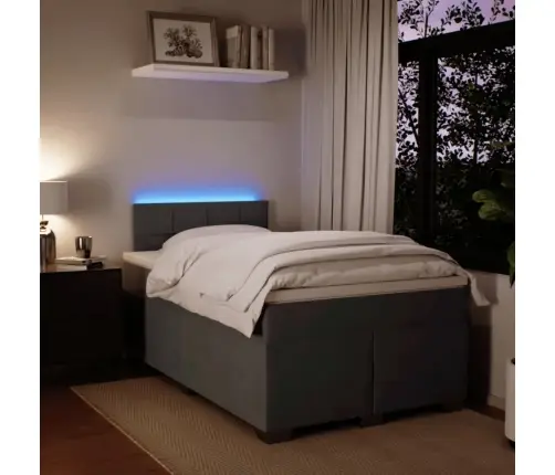 Atsperu Gulta Ar Matraci, Tumši Pelēks Samts, 120X190 Cm Vidaxl