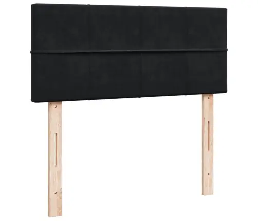 Atsperu Gulta Ar Matraci, Melns Samts, 120X190 Cm Vidaxl