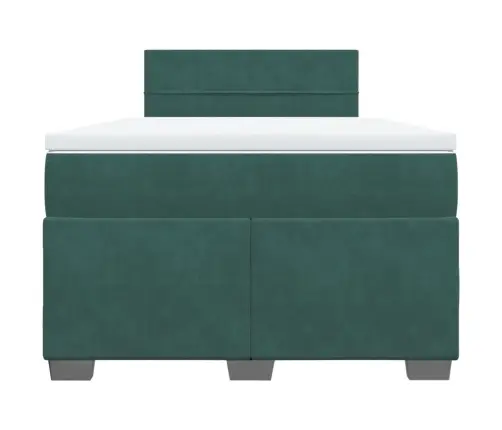 Lova Su Spyruoklėmis Ir Čiužiniu, Žalia, 120X190cm Aksomas