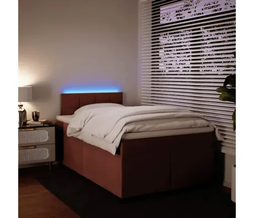 Lova Su Spyruoklėmis Ir Čiužiniu, Rožinė, 120X190cm Aksomas