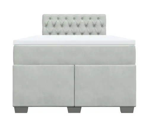 Atsperu Gulta Ar Matraci, Gaiši Pelēka Samts, 120X190 Cm Vidaxl