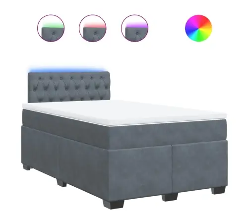 Kontinentaalvoodi Madratsiga, Tumehall, 120 X 190 cm Samet