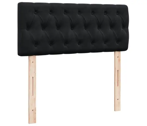 Lova Su Spyruoklėmis Ir Čiužiniu, Juoda, 120X190cm Aksomas