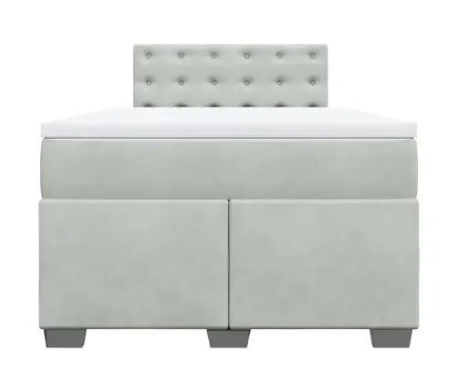 Kontinentaalvoodi Madratsiga, Helehall, 120 X 190 cm Samet