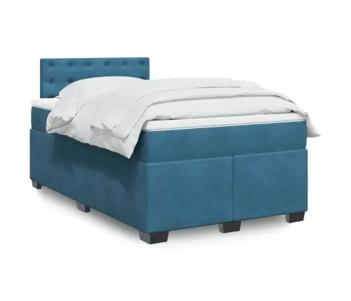 Kontinentaalvoodi Madratsiga, Sinine, 120 X 190 cm Samet