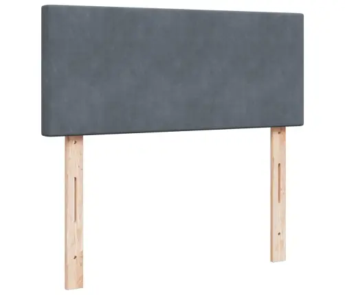 Atsperu Gulta Ar Matraci, Tumši Pelēka Samts, 120X200 Cm Vidaxl