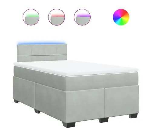 Kontinentaalvoodi Madratsiga, Helehall, 120X200 cm Samet