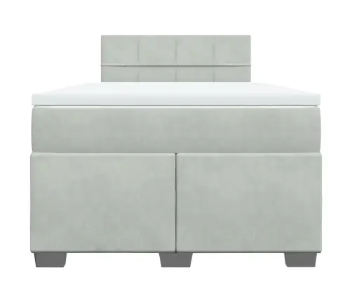 Kontinentaalvoodi Madratsiga, Helehall, 120X200 cm Samet