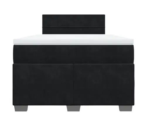 Atsperu Gulta Ar Matraci, Melna Samts, 120X200 Cm Vidaxl