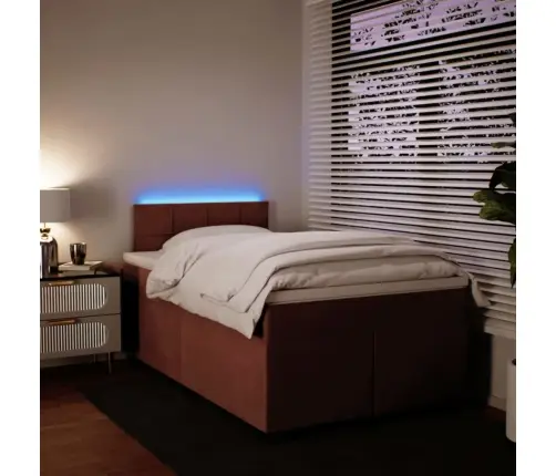 Atsperu Gulta Ar Matraci, Rozā Samts, 120X200 Cm Vidaxl