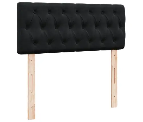 Lova Su Spyruoklėmis Ir Čiužiniu, Juoda, 120X200cm Aksomas